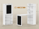 Wall Mounted Computer Desk, Folding Study Table with Black Board and Bookshelf, Multifunctional T3398P344676