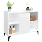 Sink Cabinet High Gloss White 80x33x60 cm Engineered Wood 821294