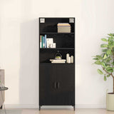 Highboard Black Oak 69.5 x 34 x 180 cm Engineered Wood 3333094