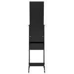 Free-Standing Mirror with LED Black 34x37x146 cm 351767