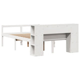 Bookcase Bed without Mattress White 140x200 cm Solid Wood Pine 3321970