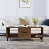 Coffee Table Brown Oak 102x50x40 cm Engineered Wood 817530
