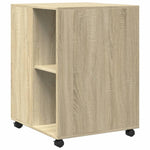 ZNTS Side Table with Wheels Sonoma Oak 55x60x78 cm Engineered Wood 853157