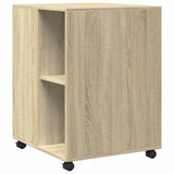 ZNTS Side Table with Wheels Sonoma Oak 55x60x78 cm Engineered Wood 853157