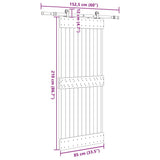 Sliding Door with Hardware Set 85x210 cm Solid Wood Pine 3332666