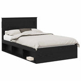 Bed Frame with Headboard Black 120 x 200 cm Solid Pine Wood 3409784