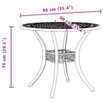 ZNTS Garden Table Green Ø90x75 cm Cast Aluminium 4002810