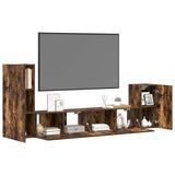 4 Piece TV Cabinet Set Smoked Oak Engineered Wood 3114627