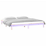 LED Bed Frame without Mattress 140x200 cm Solid Wood 820606