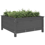 Garden Planter Grey 82.5x82.5x39 cm Solid Wood Pine 825298