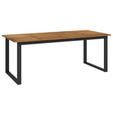 Garden Dining Set 7 pcs Black Solid Acacia Wood 3365466