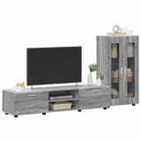 TV Cabinet Set FLORIN 3 pcs Grey Sonoma Engineered Wood 3397940