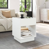 ZNTS Coffee Table with Infinity LED White 40x40x50 cm 847644