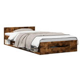 Bed Frame with Storage Smoked Oak 80 x 200 cm Engineered Wood 3429599