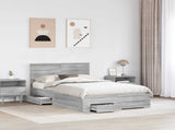 Bed Frame with Drawer Grey Sonoma 135 x 190 cm Engineered Wood 3408277