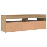 TV Cabinet with LED Lights Artisan Oak 120x35x40 cm Engineered Wood 856320