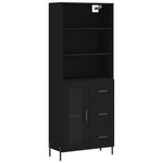 Highboard Black 69.5x34x180 cm Engineered Wood 3189518