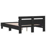 Bed Frame Black Engineered wood Double Durable Bed Frame 3207428