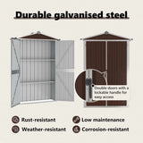 Garden Shed Brown 116x45x175 cm Galvanised Steel 46304