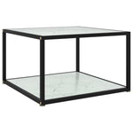 ZNTS Coffee Table White 60x60x35 cm Tempered Glass 322889