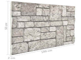 Wall Panels 10 pcs Grey 100 x 50 cm EPS Foam 332929