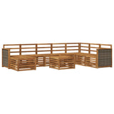 Outdoor Sofa Set 7 pcs Natural Solid Acacia Wood 3384735
