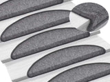 Stair Mats 10 pcs 56x17x3 cm Dark Grey Half Round 149737