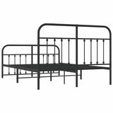 Metal Bed Frame without Mattress with Footboard Black 135x190cm 352595
