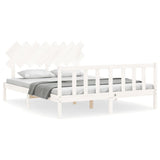 Bed Frame without Mattress White 160x200 cm Solid Wood Pine 3193477