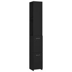 Bathroom Cabinet Black 25x26.5x170 cm Engineered Wood 808432