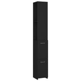 Bathroom Cabinet Black 25x26.5x170 cm Engineered Wood 808432