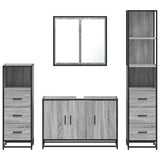 4 Piece Bathroom Furniture Set Grey Sonoma Engineered Wood 3301253