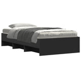 Bed Frame without Mattress Black 100x200 cm Engineered Wood 3295668