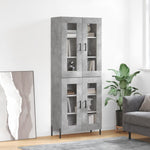 Highboard Concrete Grey 69.5x34x180 cm Engineered Wood 3198285