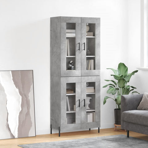 Highboard Concrete Grey 69.5x34x180 cm Engineered Wood 3198285