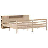 Bookcase Bed without Mattress 200x200 cm Solid Wood Pine 3322211