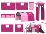 Kids'Loft Bed Frame Black and Pink 100 x 190 cm Metal 42020889