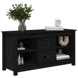 TV Cabinet Black 103x36.5x52 cm Solid Wood Pine 814573