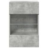 Wall Cabinets with LED Lights for TV 2 pcs Concrete Grey 40x30x60.5 cm 837085