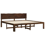 Double Bed Frame with Headboard ROSTOCK Dark Brown 200 x 200 cm 3405458
