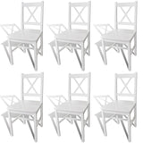 Dining Chairs 6 pcs White Pinewood 271496