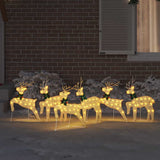 LED Reindeers 6 pcs Gold Fabric 3385896