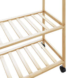 Clothes Rack with Shelves and Wheels 110x40x180 cm Bamboo 4008923