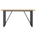 ZNTS Dining Table O-Frame 160x80x75.5 cm Solid Wood Pine and Steel 3282743