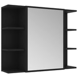 ZNTS Bathroom Mirror Cabinet Black 80x20.5x64 cm Engineered Wood 802607