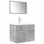 ZNTS 3 Piece Bathroom Furniture Set Concrete Grey Engineered Wood 3324893