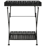 245941 Folding Tea Table Vintage Style Metal 58x35x72 cm Black