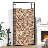 Firewood Rack Matt Black 110x28x214 cm Steel 350311
