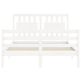 Bed Frame without Mattress White 140x190 cm Solid Wood 3194292