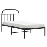 Bed Frame Black Powder-coated Steel Single Bed Frame 353628
